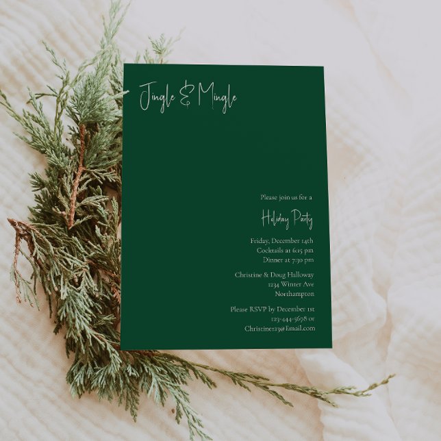Modern Christmas | Green Jingle and Mingle Invitation (Creator Uploaded)