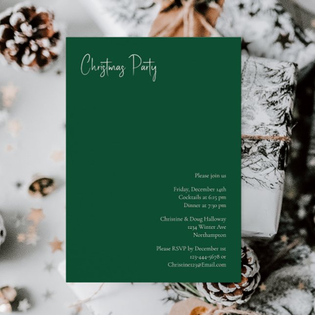 Modern Christmas | Green Party Invitation (Creator Uploaded)