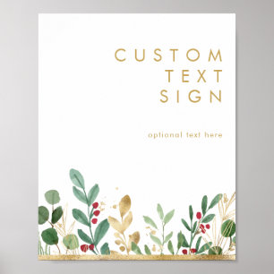 Modern Christmas Greenery   Cards and Gifts Custom Poster