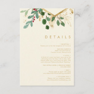 Modern Christmas Greenery   Cream Details Enclosure Card