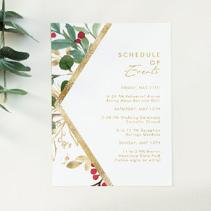 Modern Christmas Greenery   Schedule of Events Enclosure Card