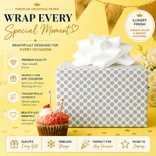 Modern Christmas Grey Pattern Gift Wrap