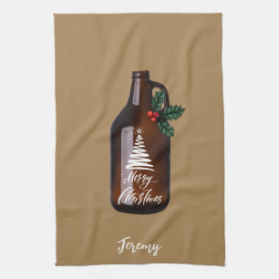 Modern Christmas Growler Beer Jug    Tea Towel
