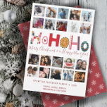 Modern Christmas Ho Ho Ho  20 photo collage  Holiday Card<br><div class="desc">Introducing our elegant and joyful Christmas card, designed to showcase your unique family photos in a fun and festive way. With a 20-photo template, this card allows you to create a stunning collage of cherished memories, capturing the essence of togetherness during the holiday season. Adding a playful touch to the...</div>