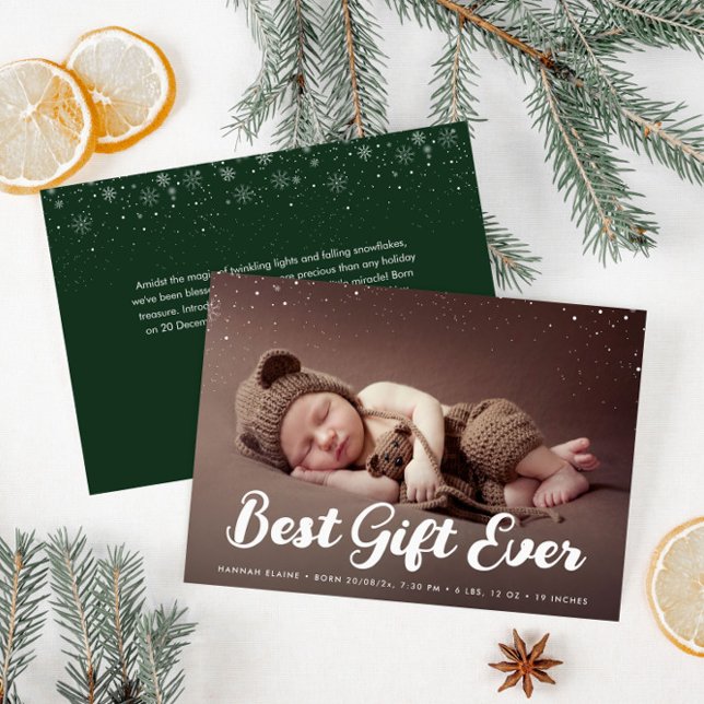 modern christmas holiday birth announcement (Creator Uploaded)