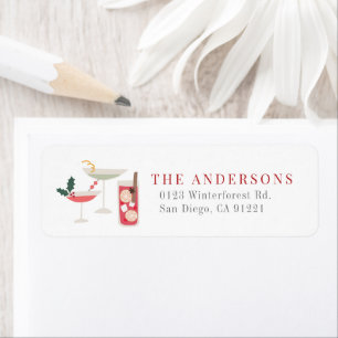 Modern Christmas Holiday Cocktails Return Address Return Address Label
