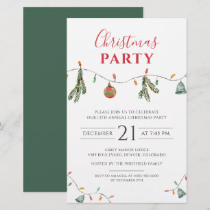 Modern Christmas Holiday Party Invitation Stationery