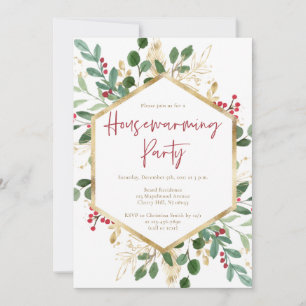 Modern Christmas Housewarming Party Invitations