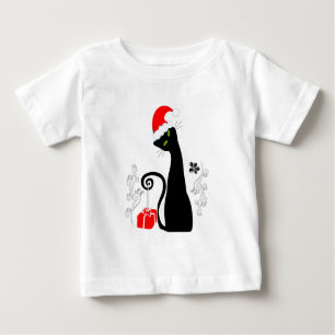 Modern Christmas Kitty Baby T-Shirt