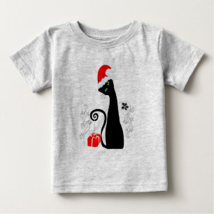 Modern Christmas Kitty Baby T-Shirt