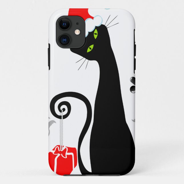 Modern Christmas Kitty Case-Mate iPhone Case (Back)