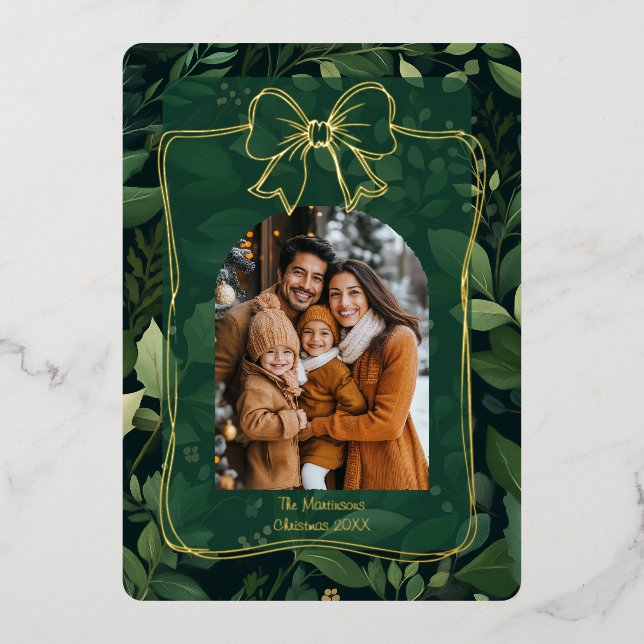 Modern Christmas Leaves Arch Photo Template  (Front)