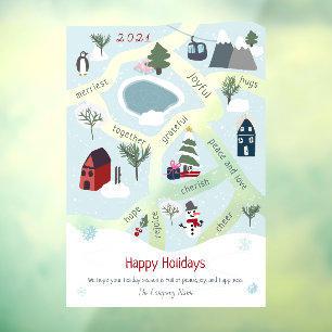 Modern Christmas map story telling illustrations