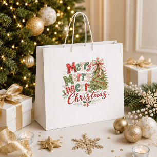 Modern Christmas Minimalist Holiday Gift Bag Style