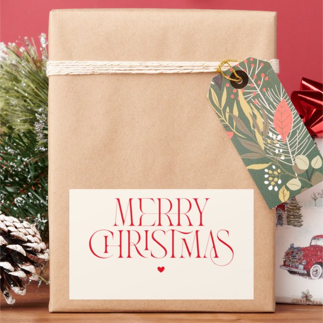 modern christmas,minimalist,minimalist christmas,m rectangular sticker (Holiday)