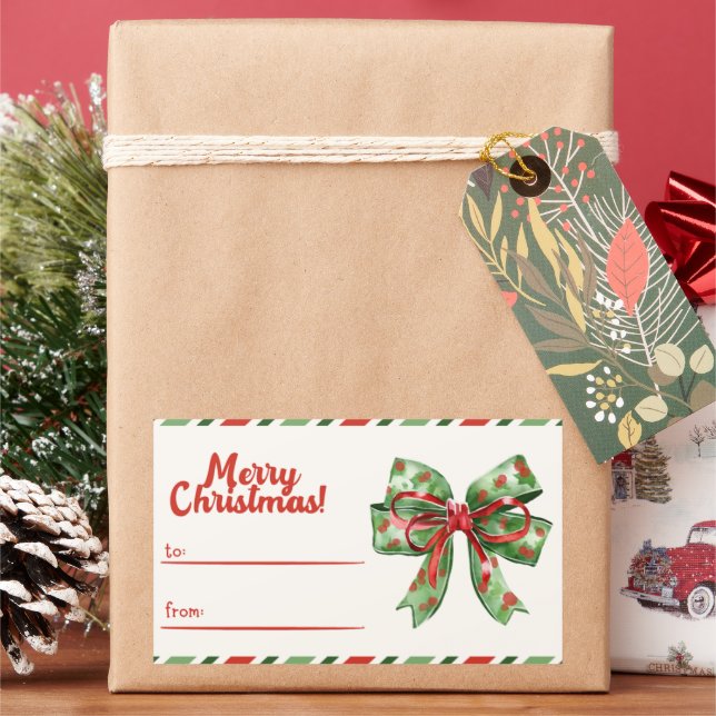 modern christmas,minimalist,minimalist christmas,m rectangular sticker (Holiday)