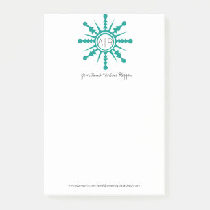 Modern Christmas Modern Snowflake Logo Post-it Notes