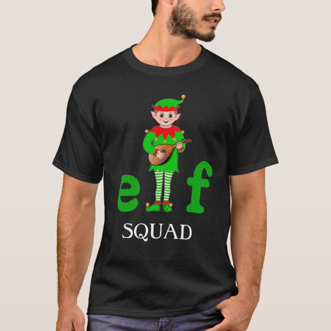 Modern Christmas Musical Elf Squad T-Shirt (Front)