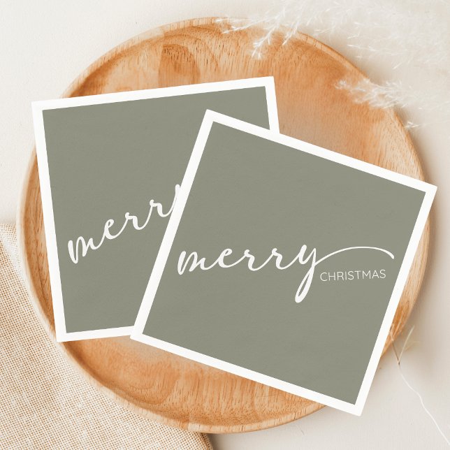Modern Christmas Napkin (Modern Merry Christmas Holiday Napkin)