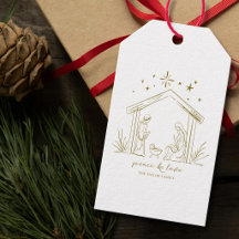Modern Christmas Nativity peace love religious