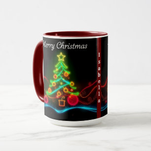 Modern Christmas Neon Holiday Collection Mug
