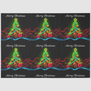 Modern Christmas Neon Holiday Collection Tissue Paper