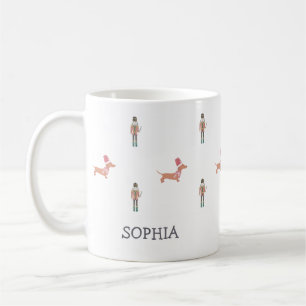 Modern Christmas Nutcracker Dachshund Pattern  Coffee Mug