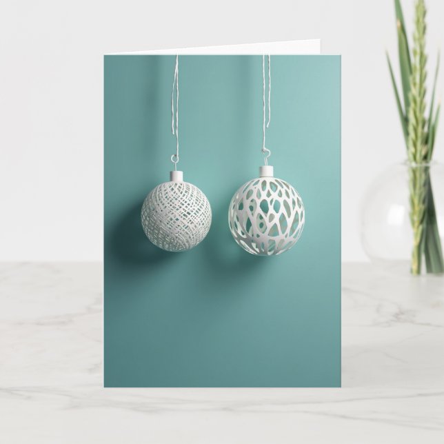 Modern Christmas Ornament Card (Front)
