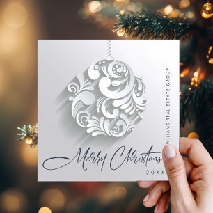 Modern Christmas Ornament Greeting Simple Holiday Card