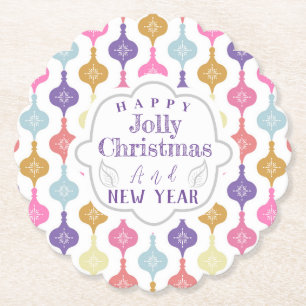 Modern Christmas Ornament  Paper Coaster