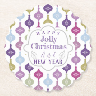 Modern Christmas Ornament  Paper Coaster