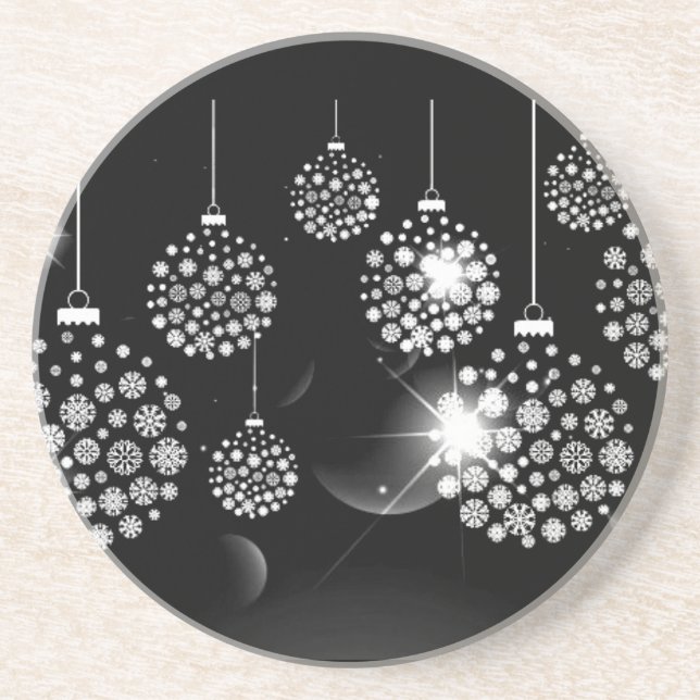 MODERN **CHRISTMAS ORNAMENT** SANDSTONE COASTER (Front)
