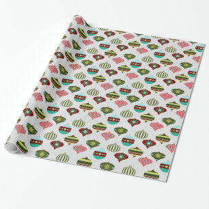 Modern Christmas Ornaments Pattern Gift Wrapping Paper