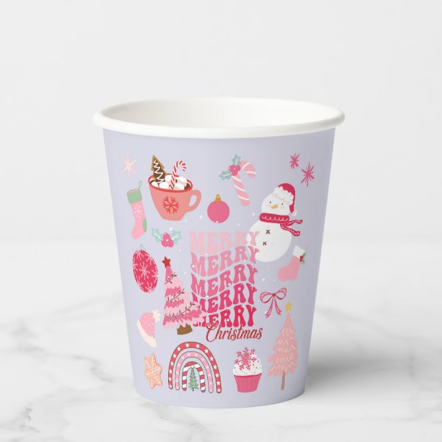 Modern Christmas Paper Cups (Front)