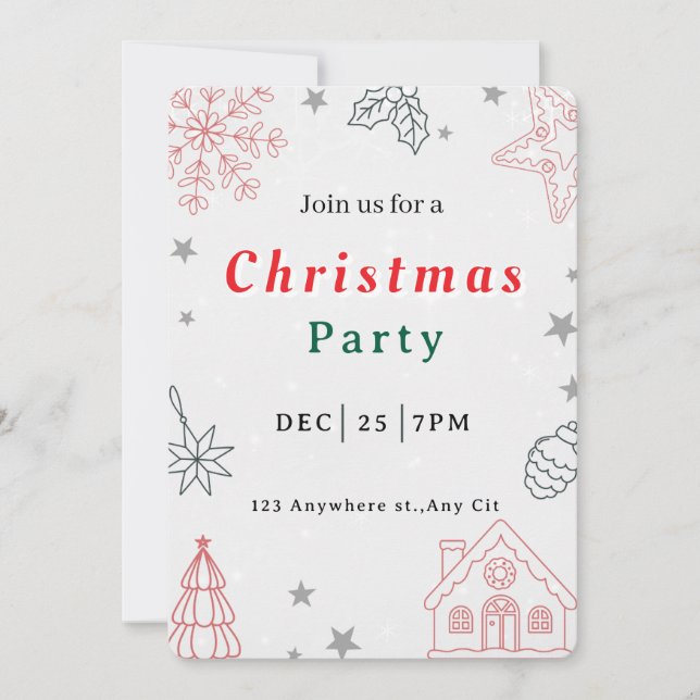 Modern Christmas Party Invitation (Front)