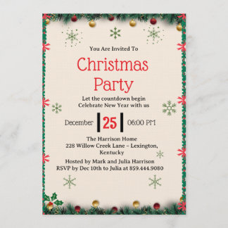 Modern Christmas Party Invitation Template