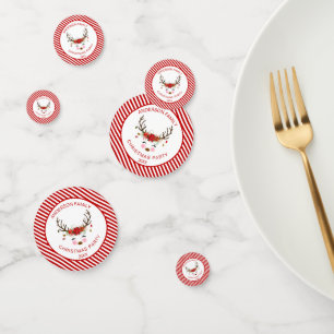 Modern Christmas Party Personalised Reindeer Confetti