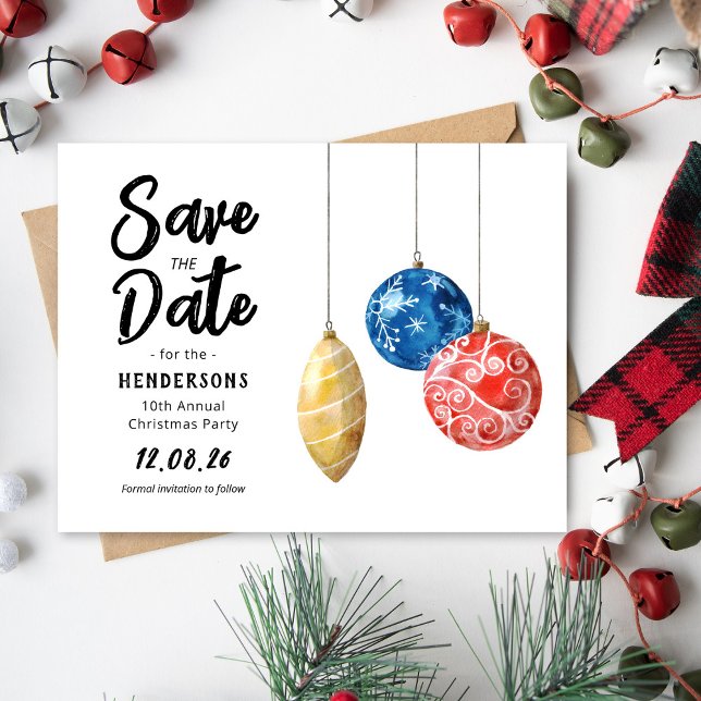 Modern Christmas Party Save the Date Announcement (Creator Uploaded)