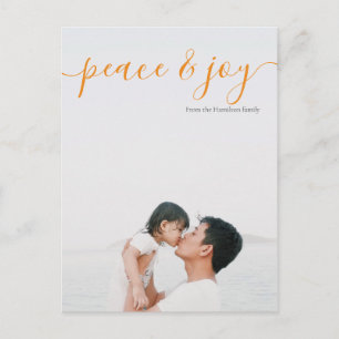 Modern Christmas Peace Photo (postcard back) Postcard