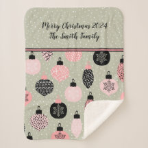 Modern Christmas Personalised Sherpa Blanket