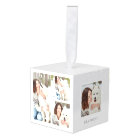 Modern Christmas Pet Monogram Four Photo Collage