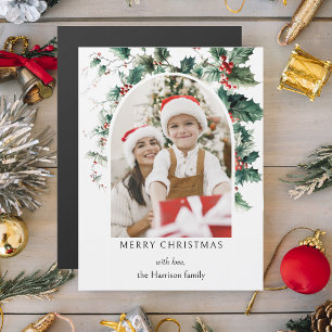 Modern Christmas Photo Arch w/Holly