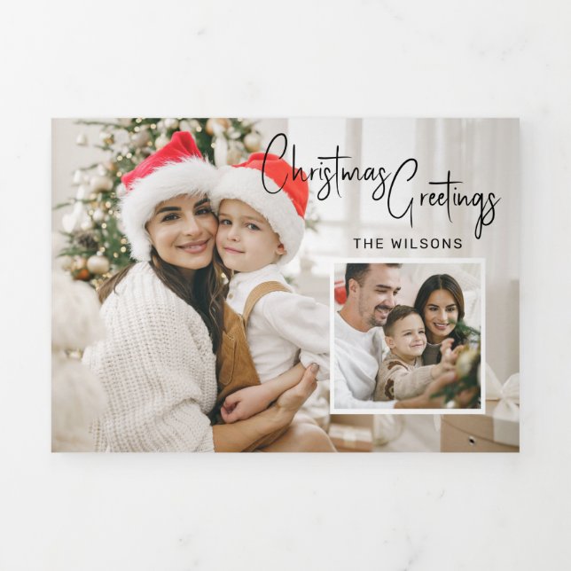 Modern Christmas Photo Card with Inset  (Cover)