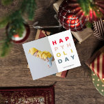 Modern Christmas Photo | Colorful Happy Holidays  Postcard<br><div class="desc">Modern Christmas Photo | Colorful Happy Holidays</div>