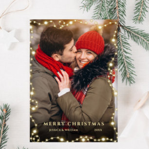 Modern Christmas PHOTO Holiday Magnetic Card
