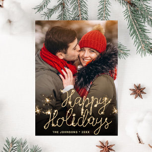 Modern Christmas PHOTO Holiday Magnetic Card