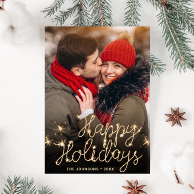 Modern Christmas PHOTO Holiday Magnetic Card (Creator Uploaded)