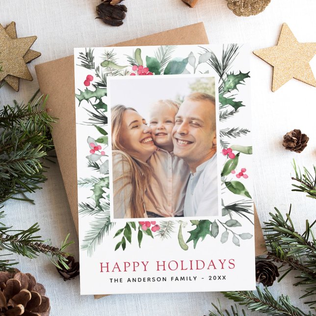Modern Christmas Photo Minimalist Script Holiday Card (Creator Uploaded)