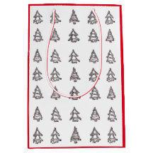 Modern Christmas Pine Tree Gift Bag