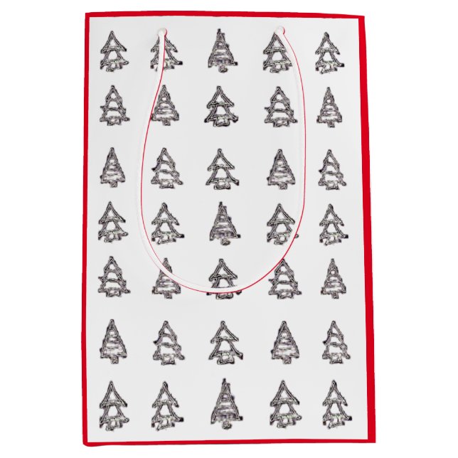 Modern Christmas Pine Tree Gift Bag (Front)